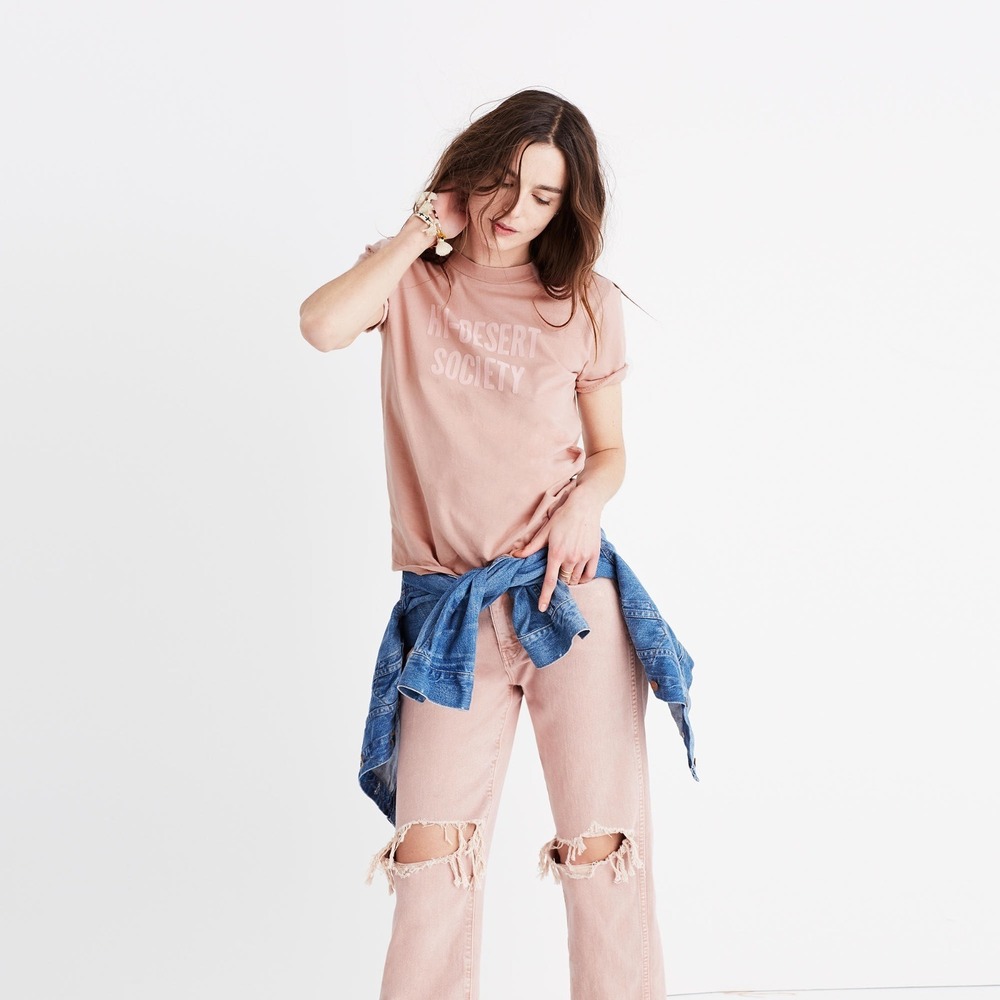 NWT Madewell Slim Straight Jeans, Gentle Blush Pink Sz 26